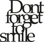 Wallity Dont Forget To Smile Escultura de pared de metal negra
